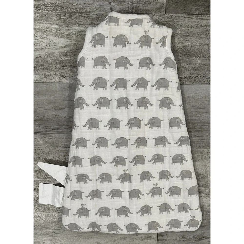 Pottery Barn Baby Sleep Sack Zip Wearable Blanket 6 12 M Taylor Gray Elephants
